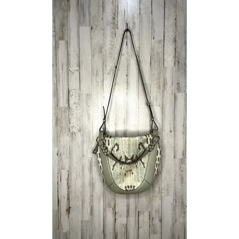 Ulla Johnson Women's Canvas & Leather Shoulder Bag Sophisticated Pattern‎ Casual